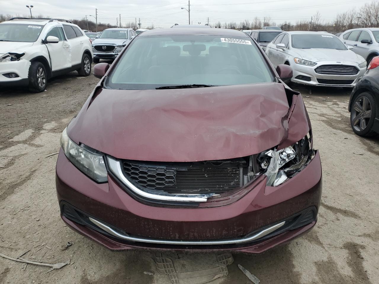 2013 Honda Civic VIN 19XFB2F50DE031555 Copart auction photo, front end / minor dent/scratches damage thumbnail 5