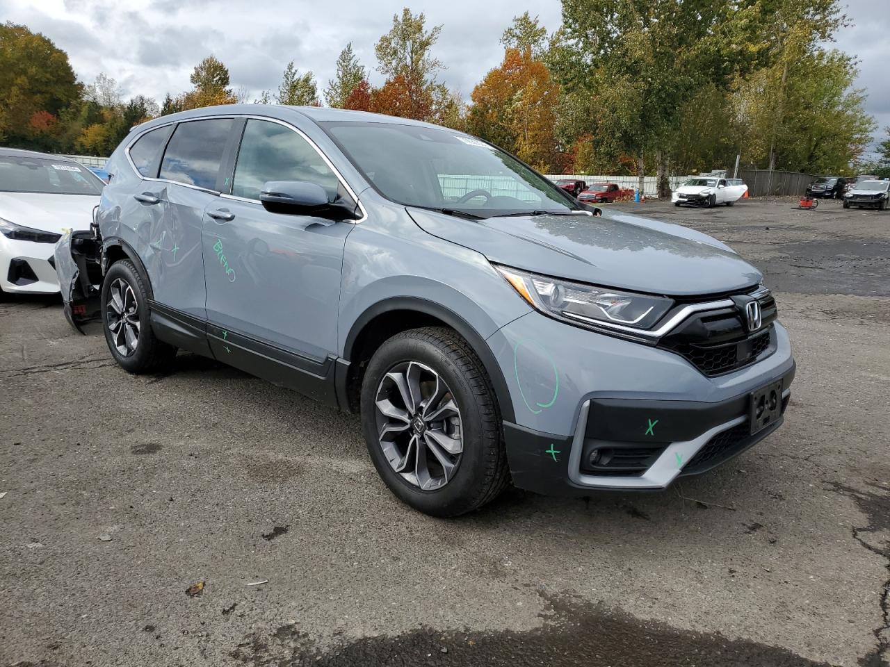 2022 Honda CR-V VIN 2HKRW2H8XNH614382 Copart auction photo, rear end / side damage thumbnail 4