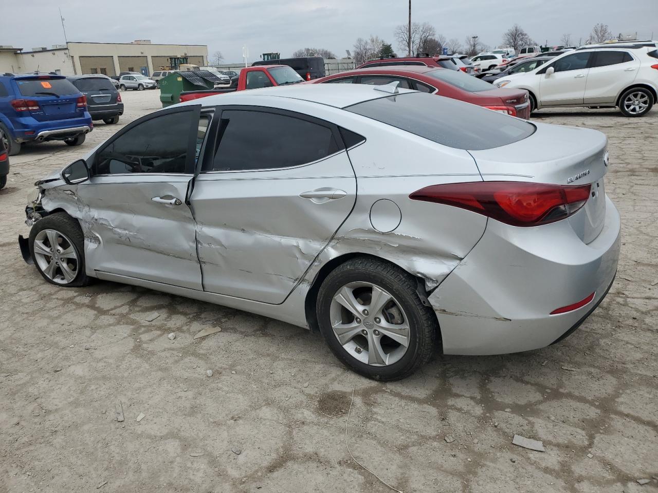 2016 Hyundai Elantra VIN 5NPDH4AE6GH672332 Copart auction photo, side / front end damage thumbnail 2