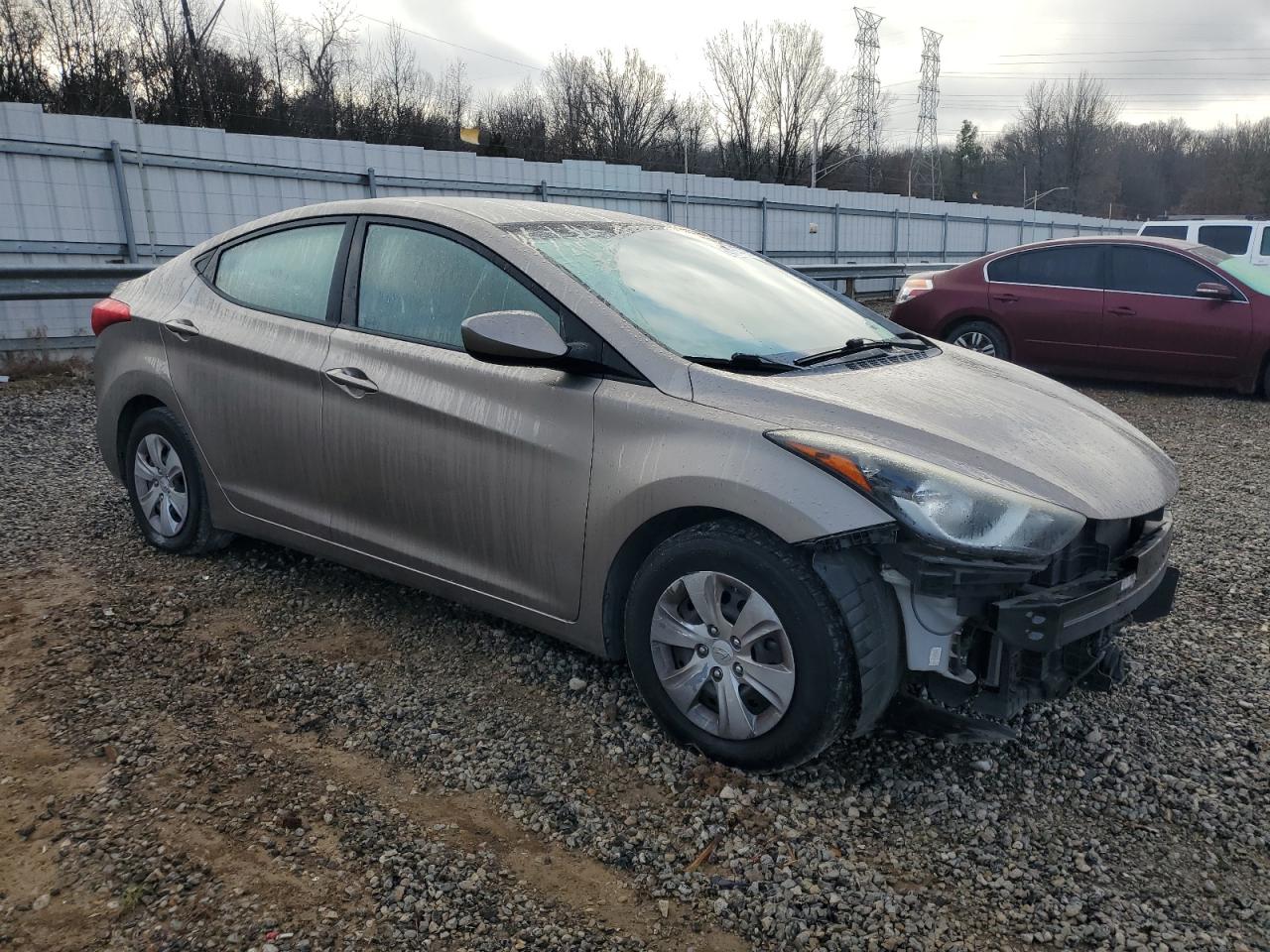 2016 Hyundai Elantra VIN 5NPDH4AE0GH681706 Copart auction photo, front end / side damage thumbnail 4
