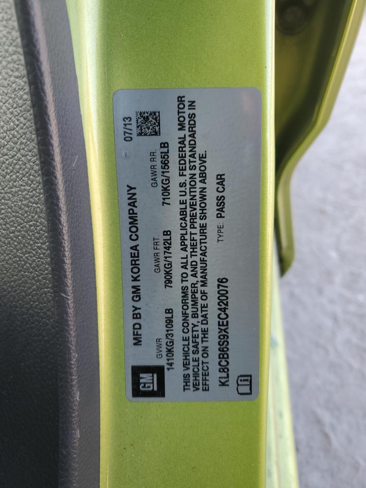 2014 Chevrolet Spark VIN KL8CB6S9XEC420076 Copart auction photo, all over damage thumbnail 12