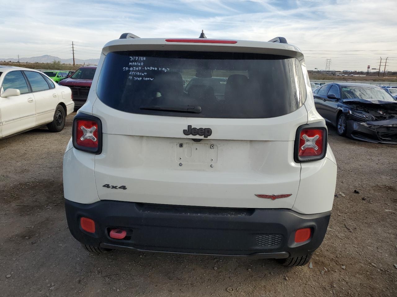 2017 Jeep Renegade VIN ZACCJBCB3HPE57281 Copart auction photo, undercarriage / front end damage thumbnail 6