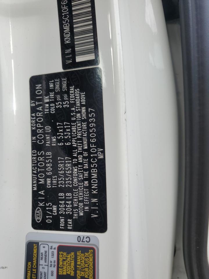 2015 KIA Sedona VIN KNDMB5C10F6059357 Copart auction photo, front end / undercarriage damage thumbnail 13