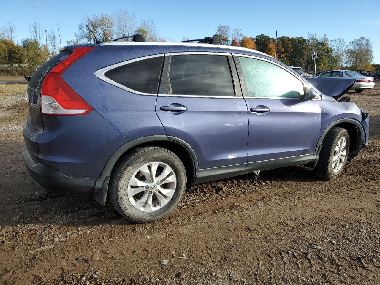 2013 Honda CR-V VIN 2HKRM4H7XDH608167 Copart auction photo, front end / side damage thumbnail 3