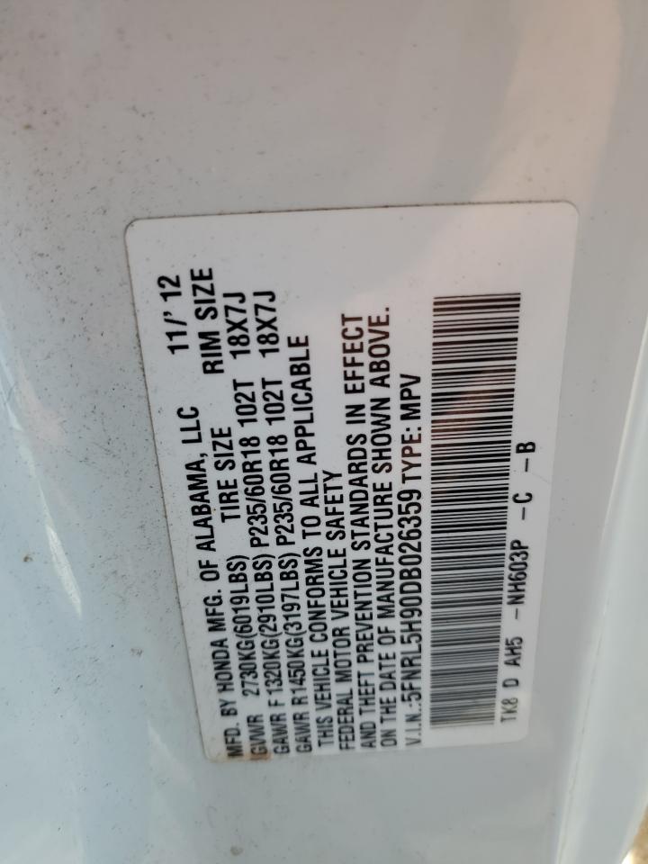 2013 Honda Odyssey VIN 5FNRL5H90DB026359 Copart auction photo, front end damage thumbnail 13