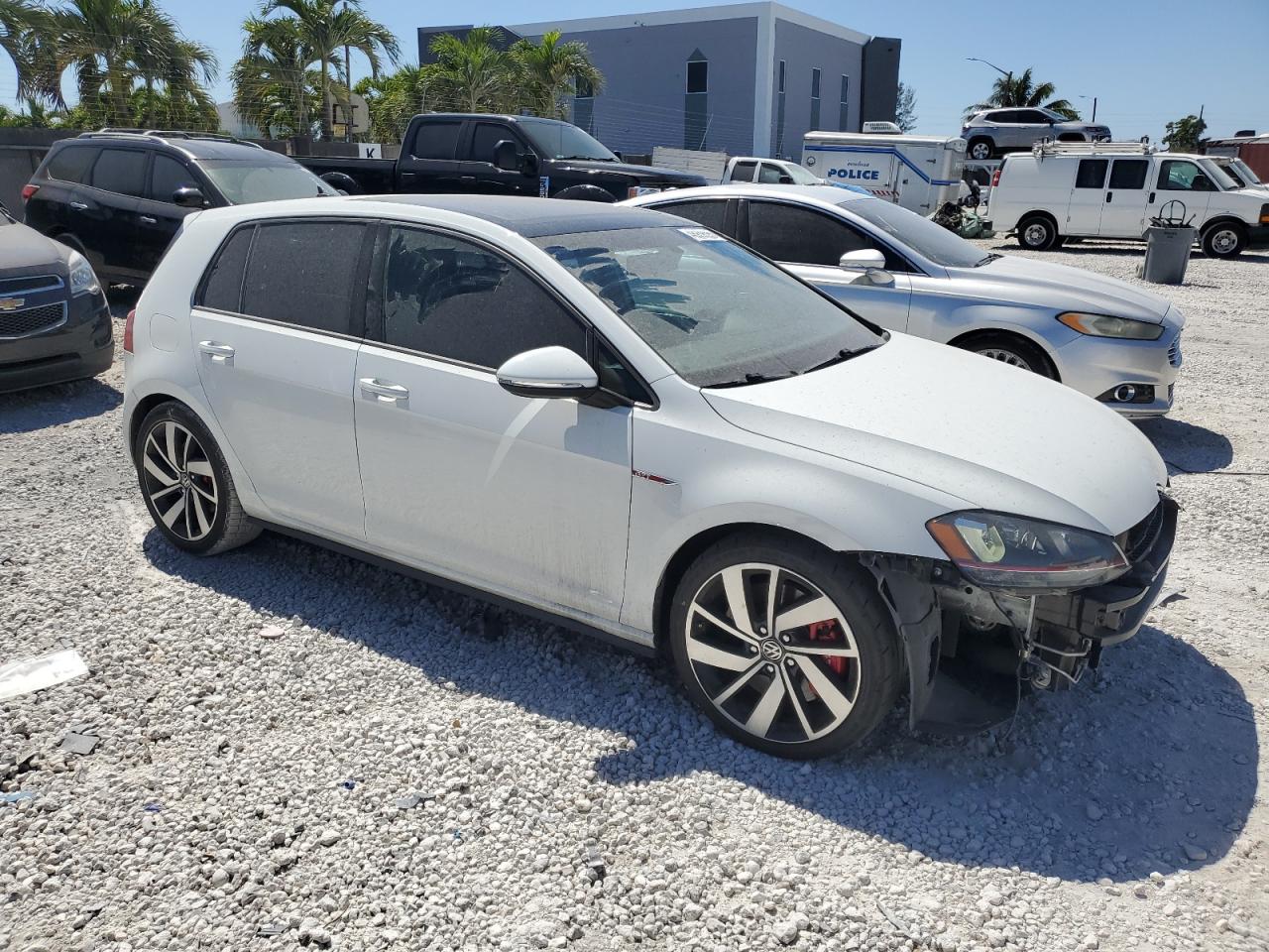 2017 Volkswagen GTI VIN 3VW447AU2HM043227 Copart auction photo, undercarriage / front end damage thumbnail 4