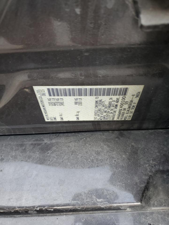 2016 Nissan Maxima VIN 1N4AA6APXGC400100 Copart auction photo, all over damage thumbnail 12