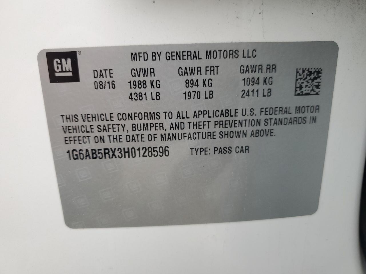 2017 Cadillac ATS VIN 1G6AB5RX3H0128596 Copart auction photo, all over damage thumbnail 13