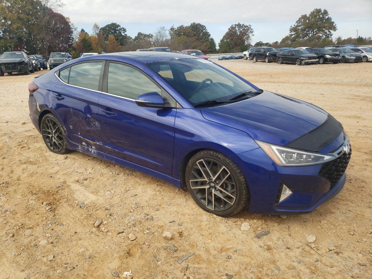 2019 Hyundai Elantra VIN KMHD04LB6KU875192 Copart auction photo, side / rear end damage thumbnail 4