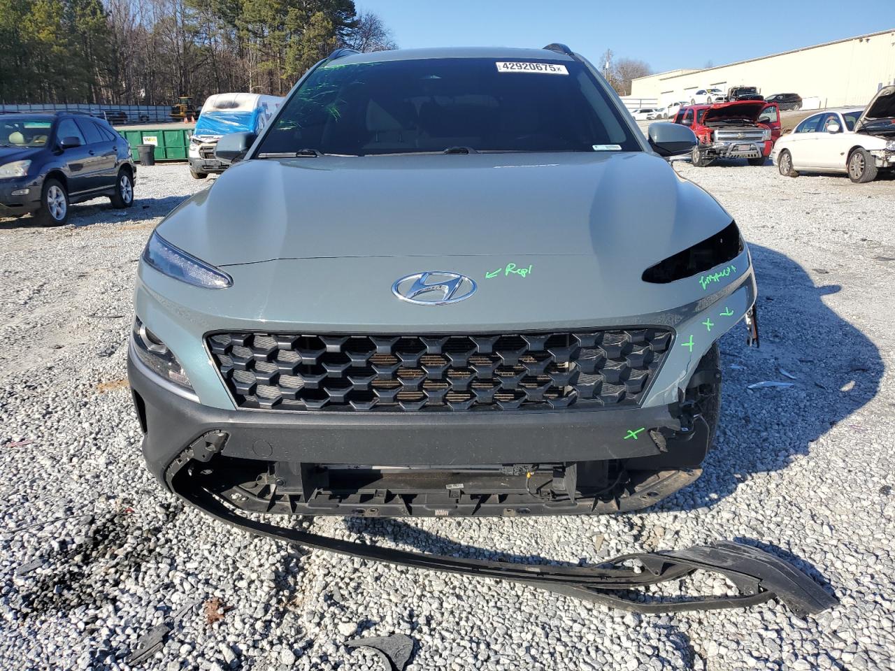 2022 Hyundai Kona VIN KM8K32AB0NU856163 Copart auction photo, rear end / front end damage thumbnail 5
