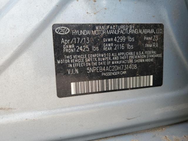 2013 Hyundai Sonata VIN 5NPEB4AC2DH731408 Copart auction photo, rear end / minor dent/scratches damage thumbnail 13