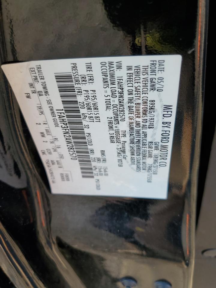 2010 Ford Focus VIN 1FAHP3FN2AW282570 Copart auction photo, mechanical damage thumbnail 12