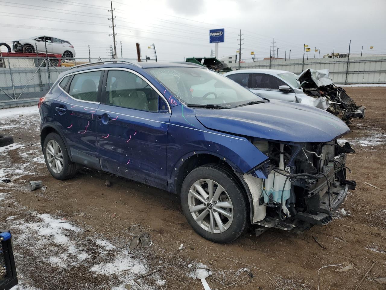 2019 Nissan Rogue VIN JN1BJ1CR2KW351307 Copart auction photo, front end / side damage thumbnail 4