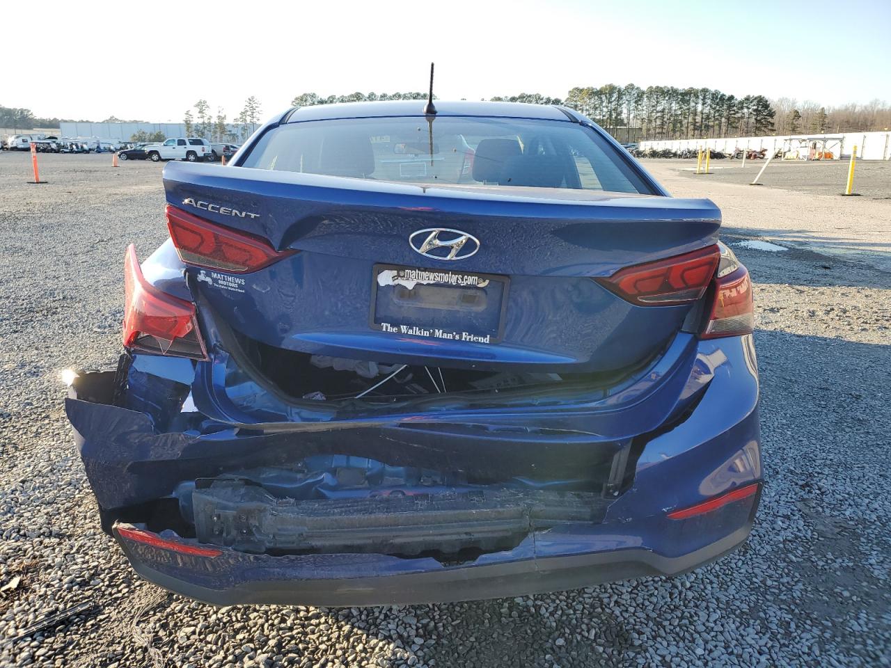 2020 Hyundai Accent VIN 3KPC24A6XLE097169 Copart auction photo, rear end damage thumbnail 6