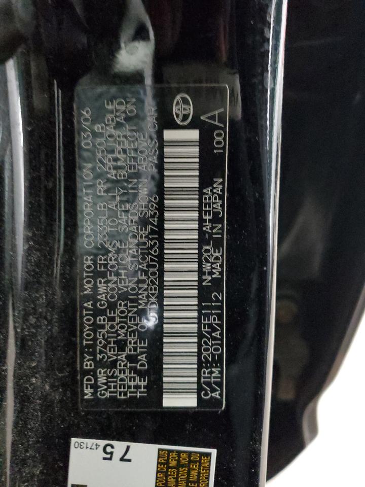 2006 Toyota Prius VIN JTDKB20U763174396 Copart auction photo, front end / hail damage thumbnail 13
