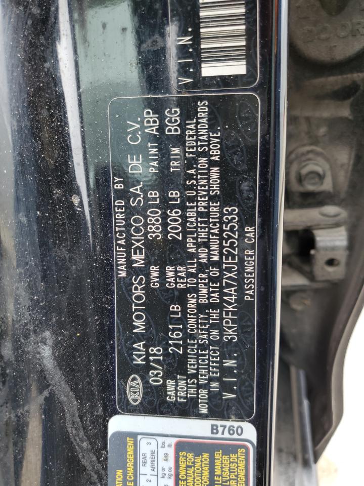 2018 KIA Forte VIN 3KPFK4A7XJE252533 Copart auction photo, side damage thumbnail 12