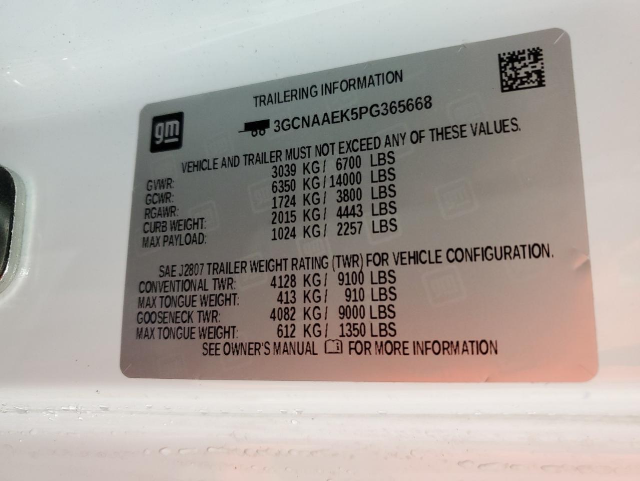 2023 Chevrolet Silverado VIN 3GCNAAEK5PG365668 Copart auction photo, mechanical / minor dent/scratches damage thumbnail 12