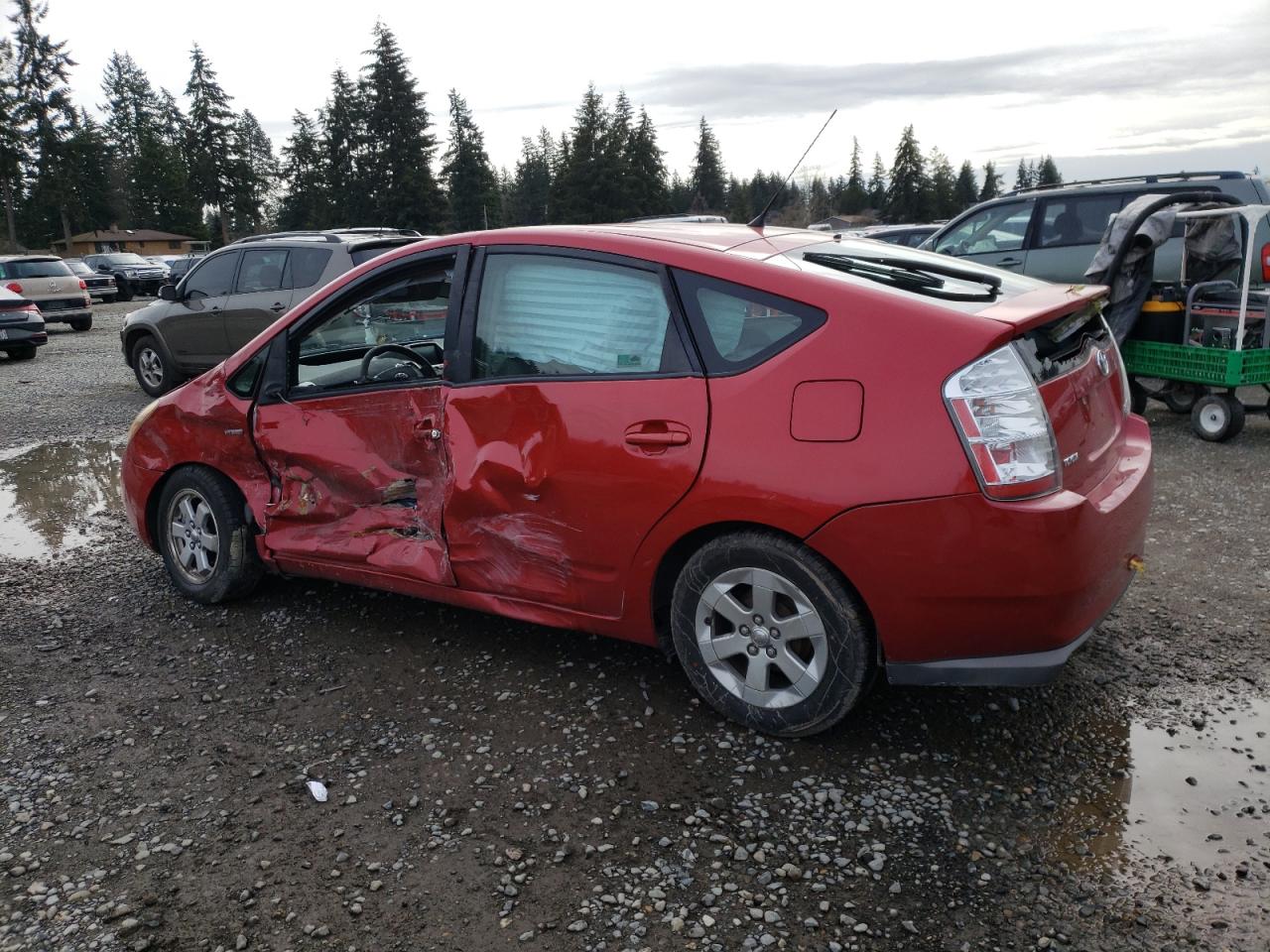 2009 Toyota Prius VIN JTDKB20U497844872 Copart auction photo, side / front end damage thumbnail 2