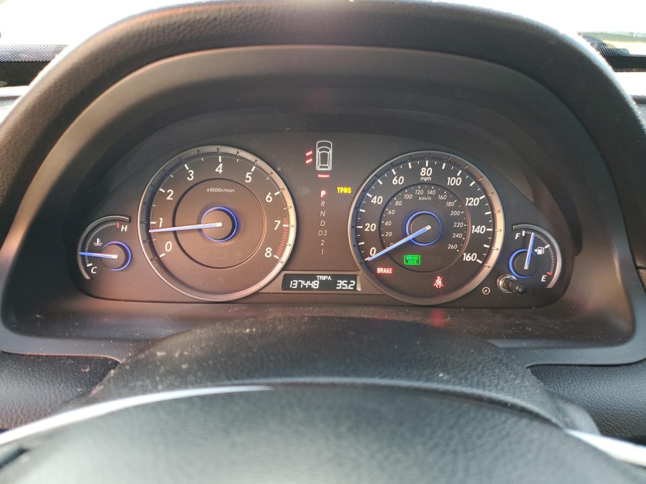 2012 Honda Crosstour VIN 5J6TF2H50CL011052 Copart auction photo, front end / rear end damage thumbnail 9