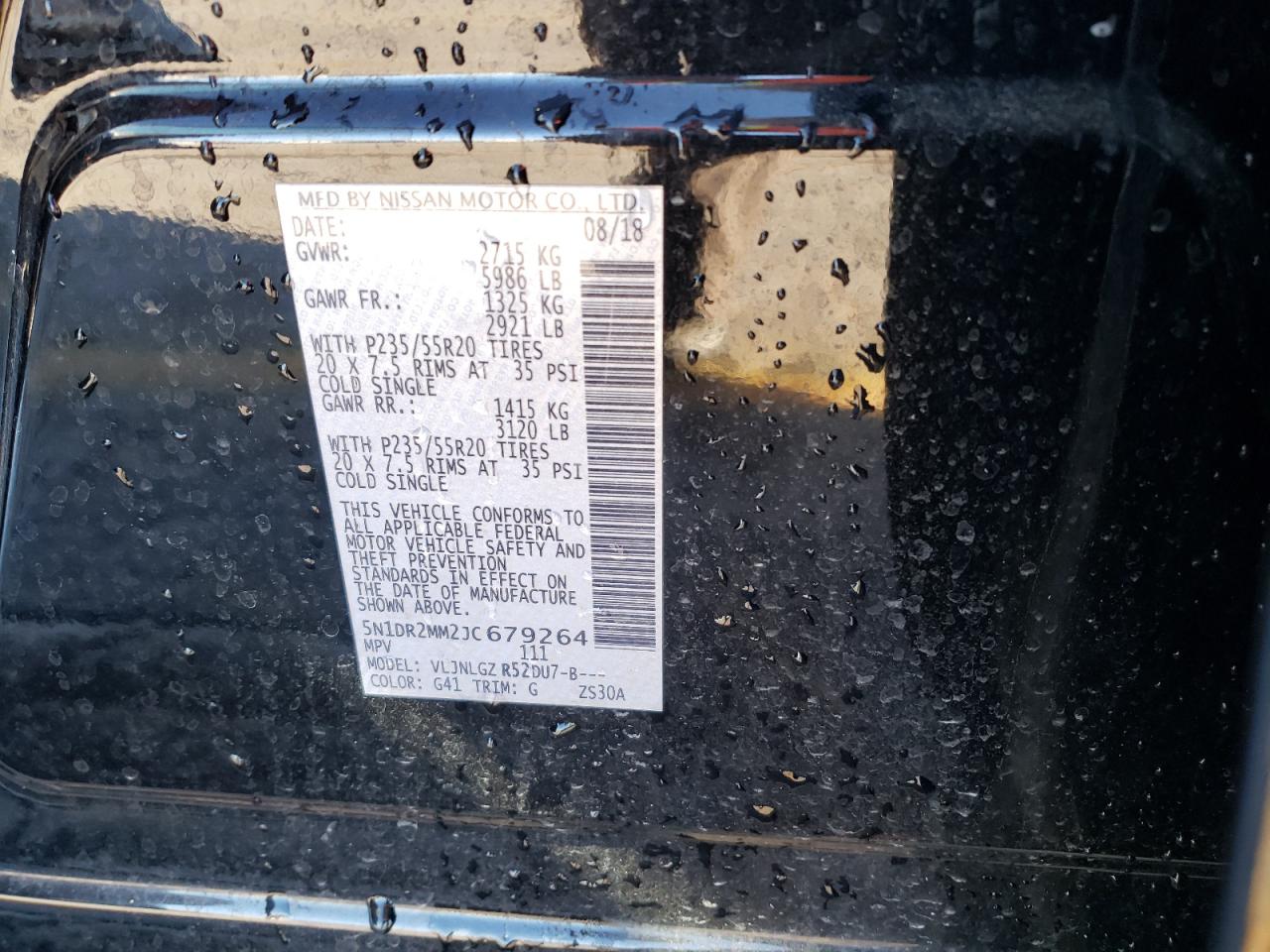 2018 Nissan Pathfinder VIN 5N1DR2MM2JC679264 Copart auction photo, front end damage thumbnail 13