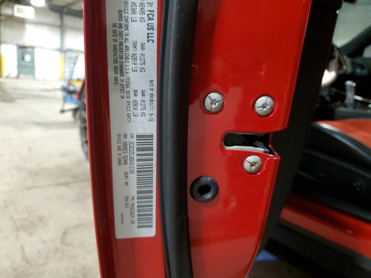 2016 Dodge Challenger VIN 2C3CDZDJ9GH315155 Copart auction photo, front end damage thumbnail 14