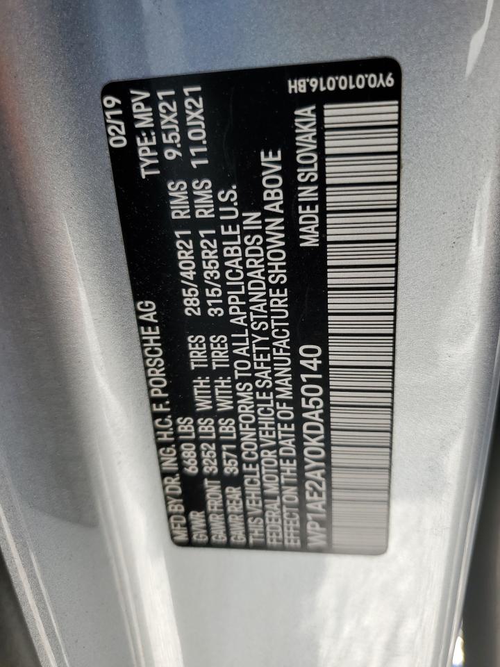 2019 Porsche Cayenne VIN WP1AE2AY0KDA50140 Copart auction photo, front end damage thumbnail 13