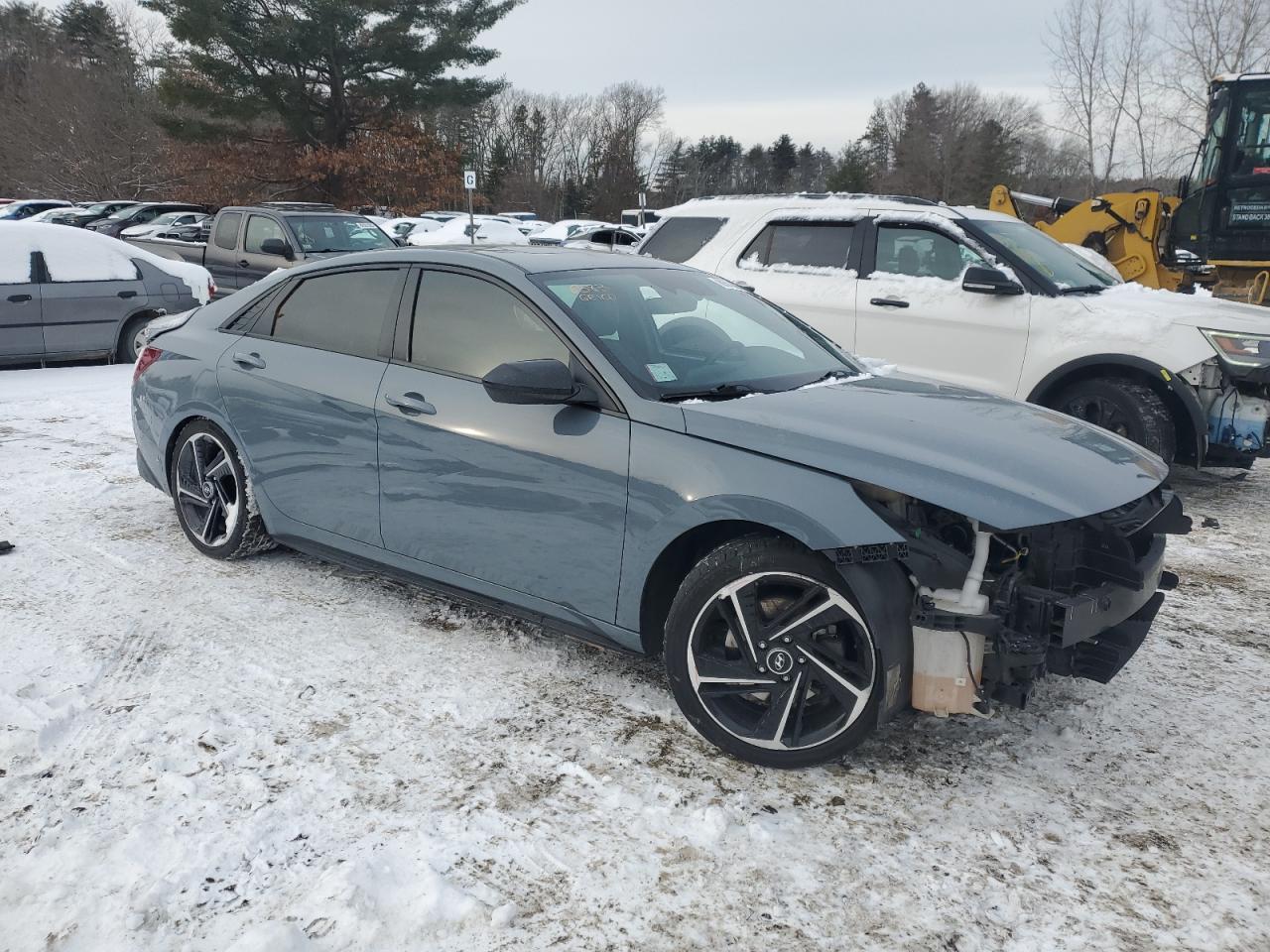 2023 Hyundai Elantra VIN KMHLR4AF6PU411950 Copart auction photo, front end / side damage thumbnail 4
