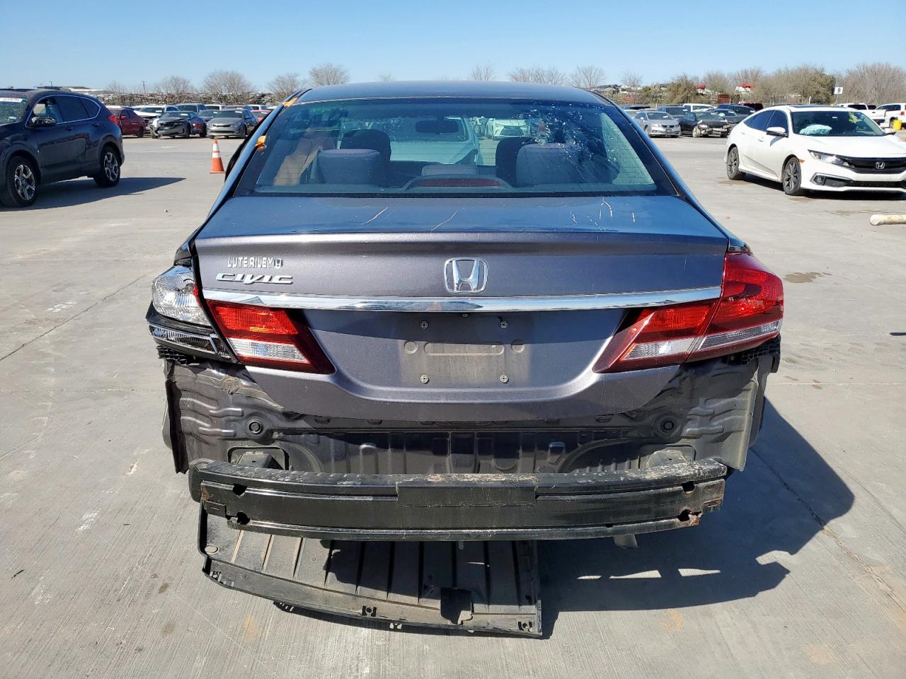 2015 Honda Civic VIN 19XFB2F57FE031300 Copart auction photo, rear end / side damage thumbnail 6
