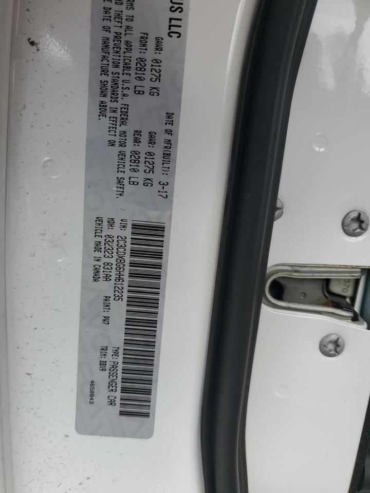 2017 Dodge Charger VIN 2C3CDXBG6HH612235 Copart auction photo, side / front end damage thumbnail 14
