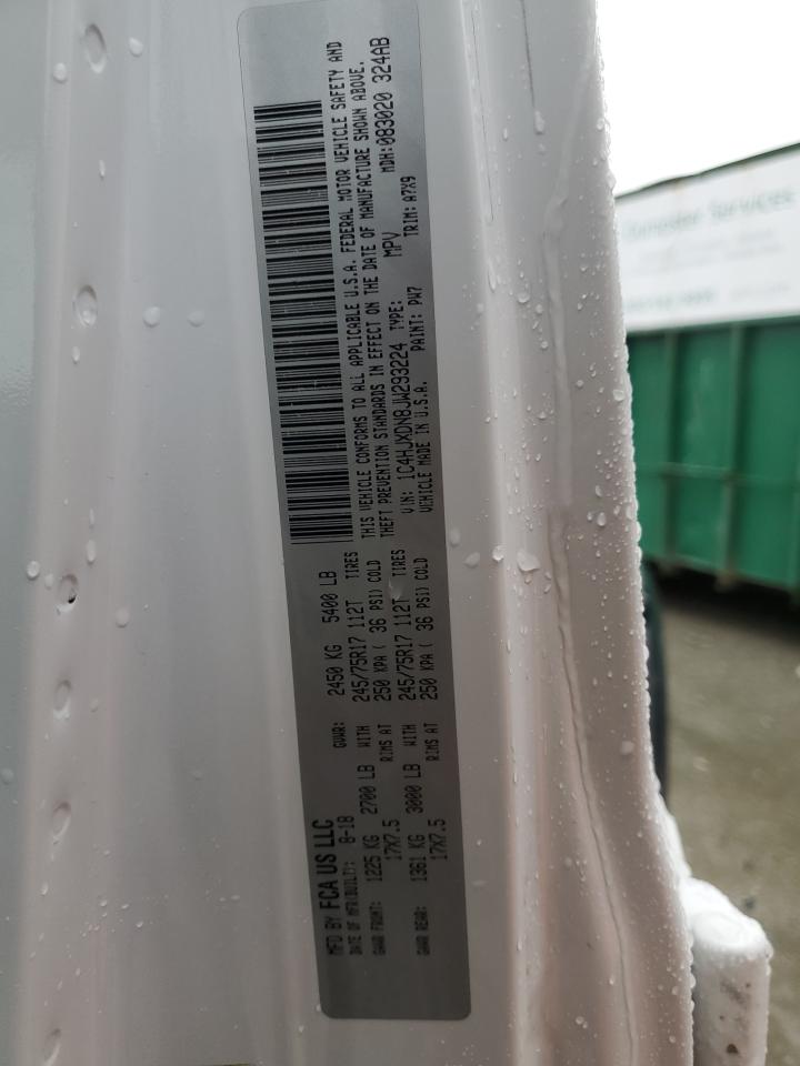 2018 Jeep Wrangler VIN 1C4HJXDN8JW293224 Copart auction photo, front end damage thumbnail 15