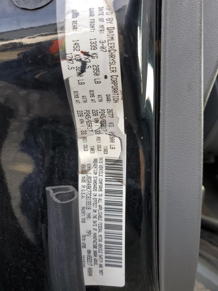 2007 Jeep Grand Cherokee VIN 1J8GR48K77C615518 Copart auction photo, rear end damage thumbnail 12