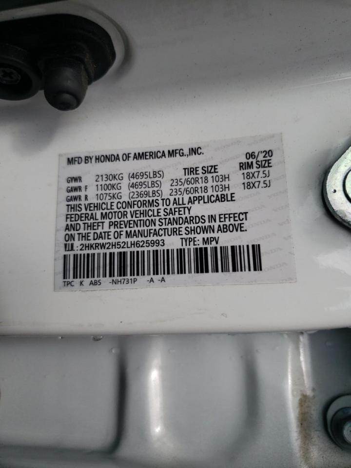 2021 Honda CR-V VIN 2HKRW2H51MH645993 Copart auction photo, front end / minor dent/scratches damage thumbnail 10