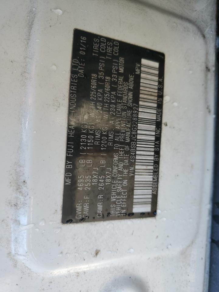 2016 Subaru Outback VIN 4S4BSBJC8G3288927 Copart auction photo, rear end damage thumbnail 13