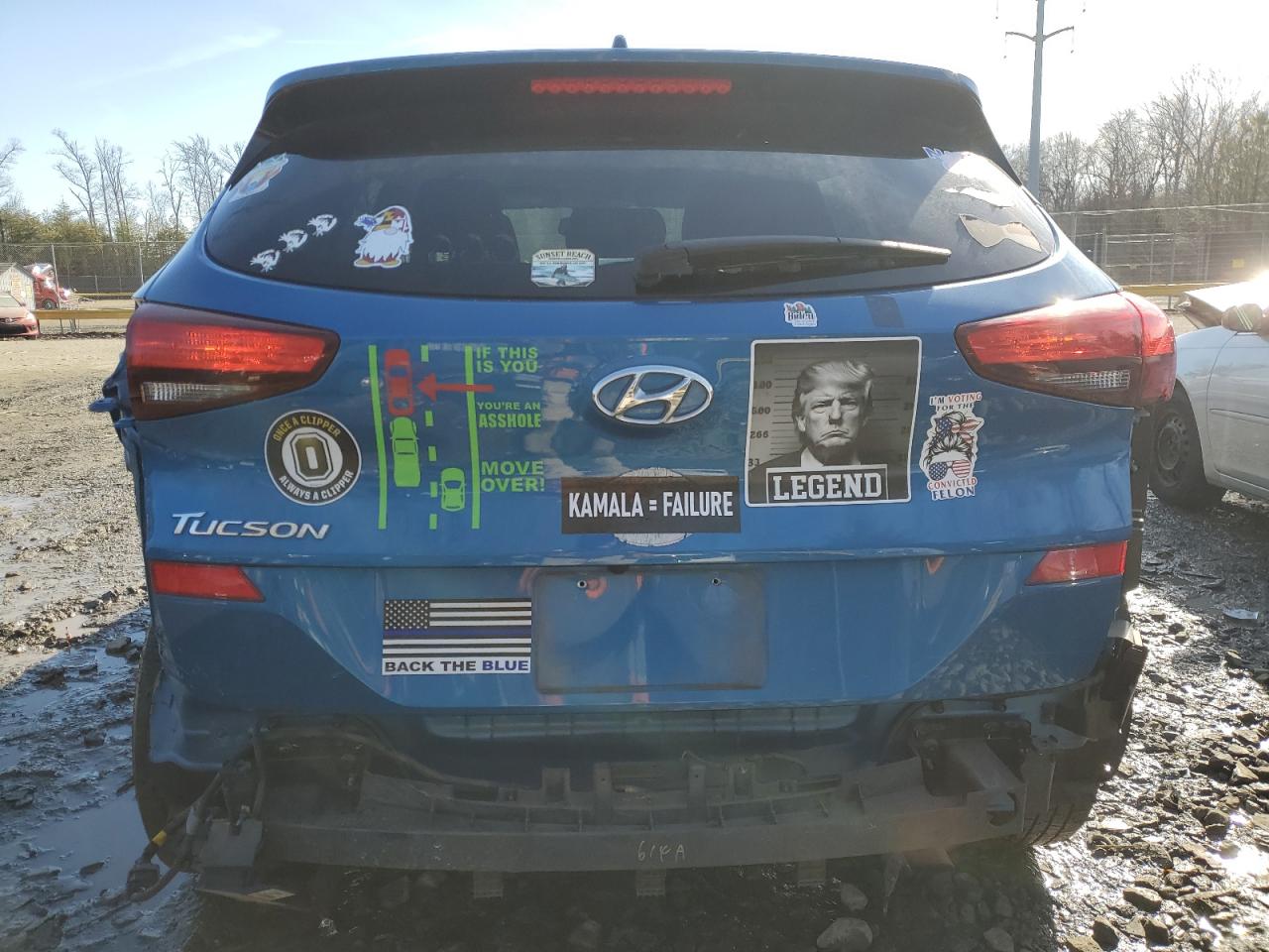 2019 Hyundai Tucson VIN KM8J33A48KU059237 Copart auction photo, rear end damage thumbnail 6