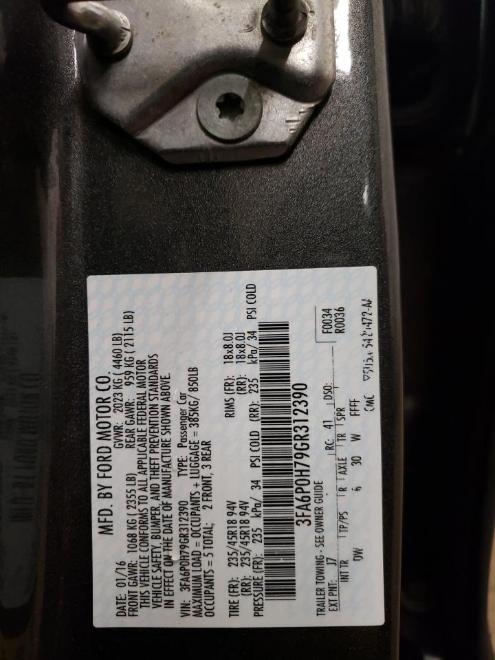 2016 Ford Fusion VIN 3FA6P0H79GR312390 Copart auction photo, front end damage thumbnail 12