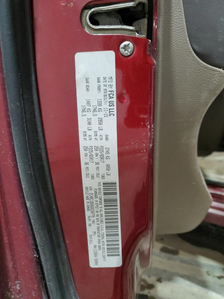 2016 Chrysler Town & Country VIN 2C4RC1BG0GR230779 Copart auction photo, front end damage thumbnail 15