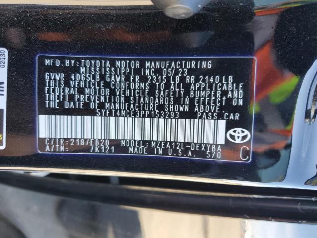 2023 Toyota Corolla VIN 5YFT4MCE3PP153293 Copart auction photo, front end damage thumbnail 13