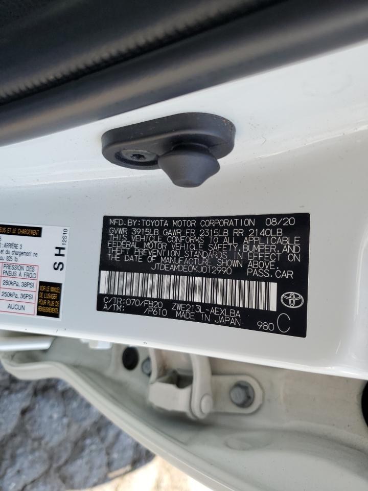 2021 Toyota Corolla VIN JTDEAMDE0MJ012990 Copart auction photo, rear end / side damage thumbnail 13