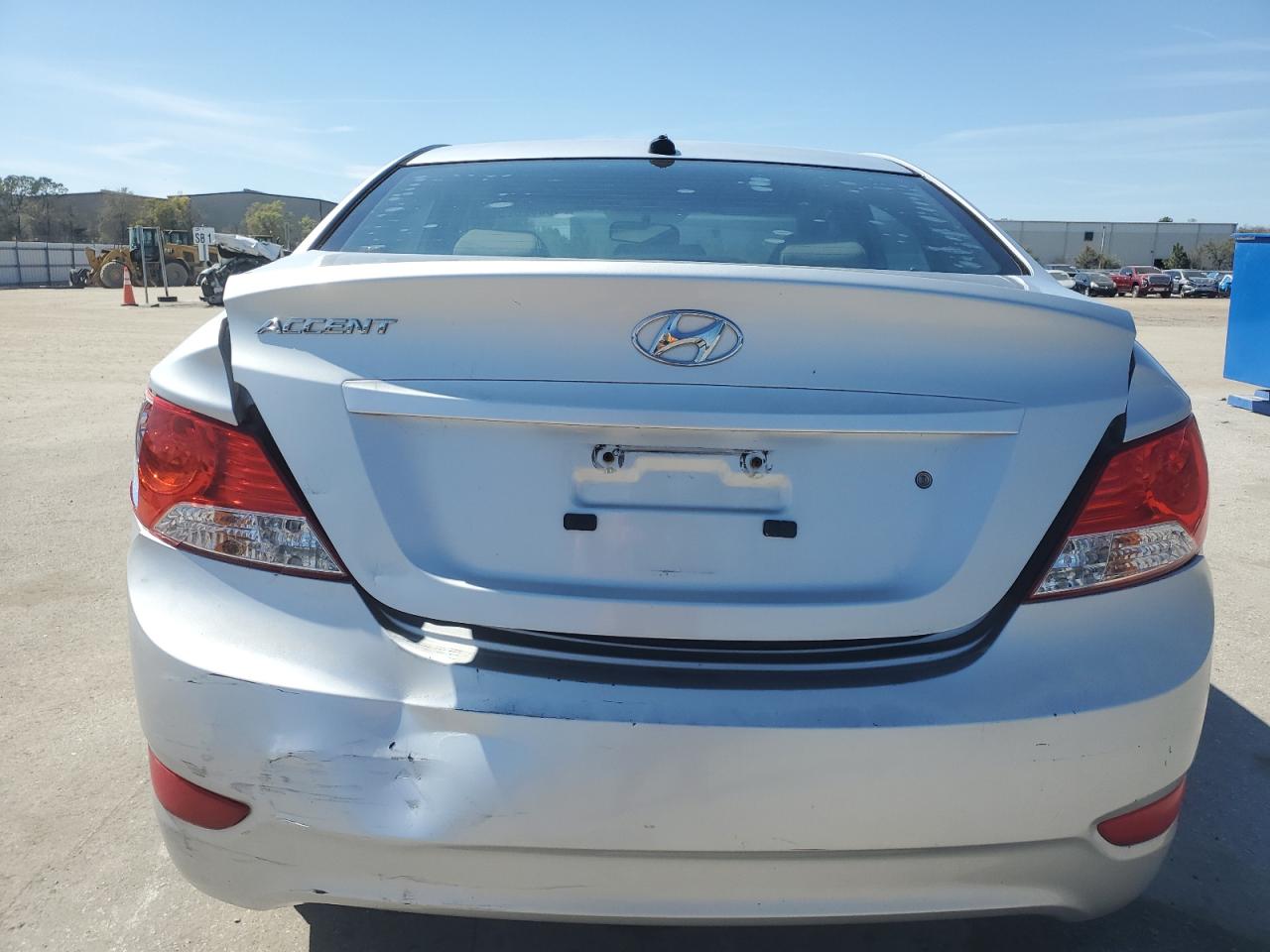 2014 Hyundai Accent VIN KMHCU4AE4EU619294 Copart auction photo, rear end damage thumbnail 6