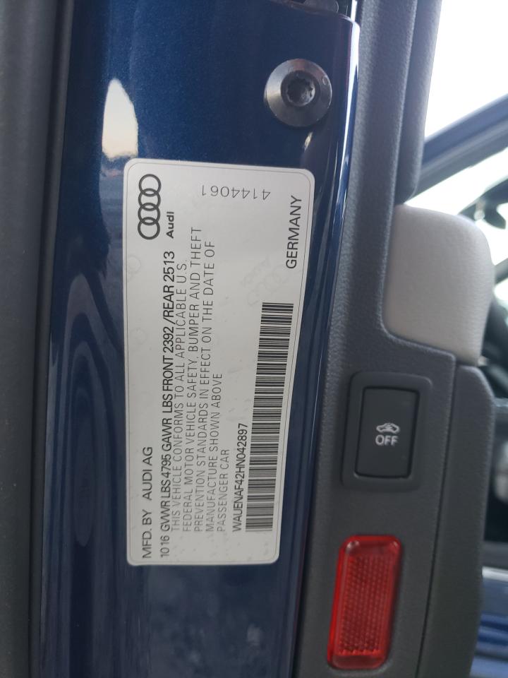 2017 Audi A4 VIN WAUENAF42HN042897 Copart auction photo, rear end / minor dent/scratches damage thumbnail 14
