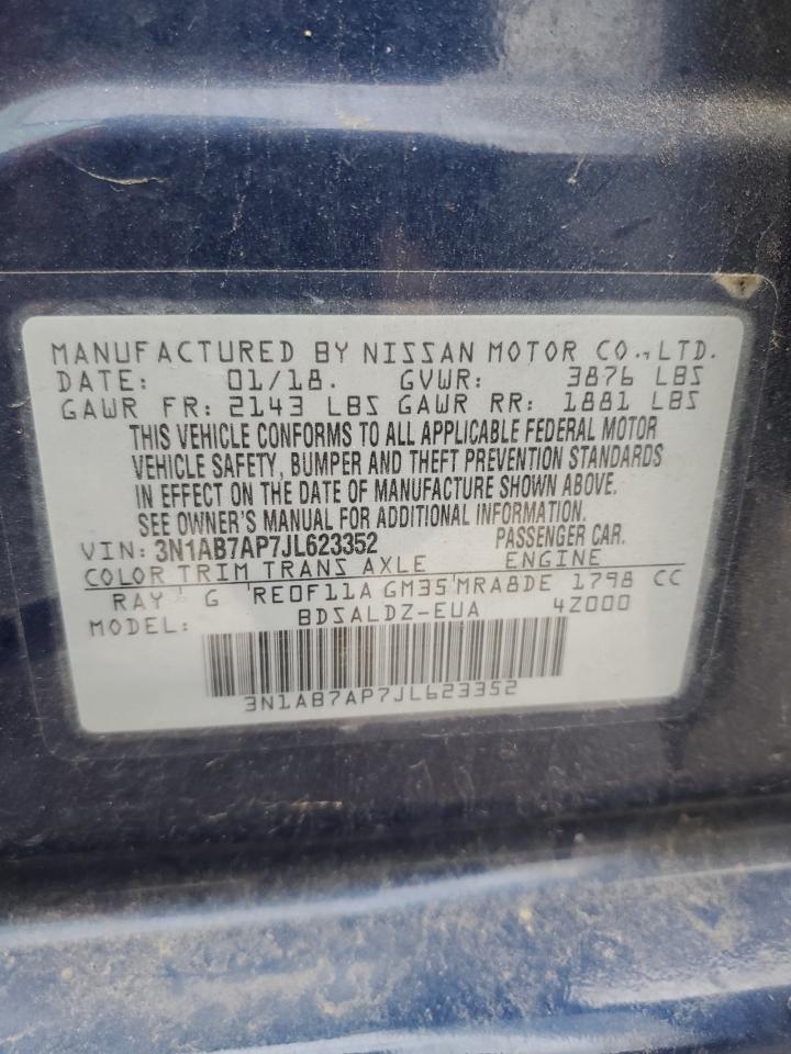 2018 Nissan Sentra VIN 3N1AB7AP7JL623352 Copart auction photo, front end damage thumbnail 13
