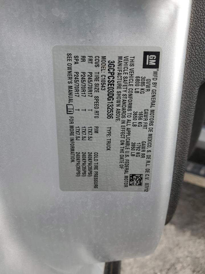 2013 Chevrolet Silverado VIN 3GCPCSE03DG132536 Copart auction photo, rear end damage thumbnail 12
