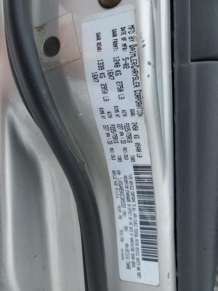 2002 Jeep Grand Cherokee VIN 1J4GW48S42C305359 Copart auction photo, side damage thumbnail 13
