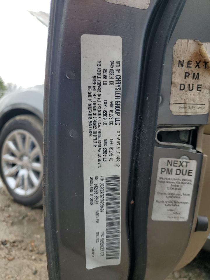 2012 Chrysler 300 VIN 2C3CCACG7CH250424 Copart auction photo, minor dent/scratches damage thumbnail 12