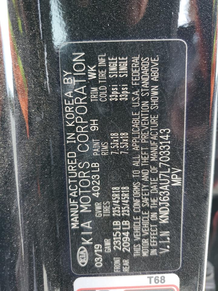 2020 KIA Soul VIN KNDJ63AU7L7033143 Copart auction photo, front end damage thumbnail 12