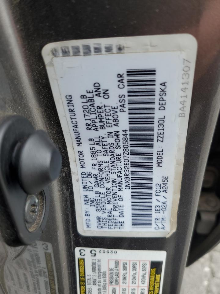 2007 Toyota Corolla VIN 1NXBR32E07Z805844 Copart auction photo, front end damage thumbnail 12