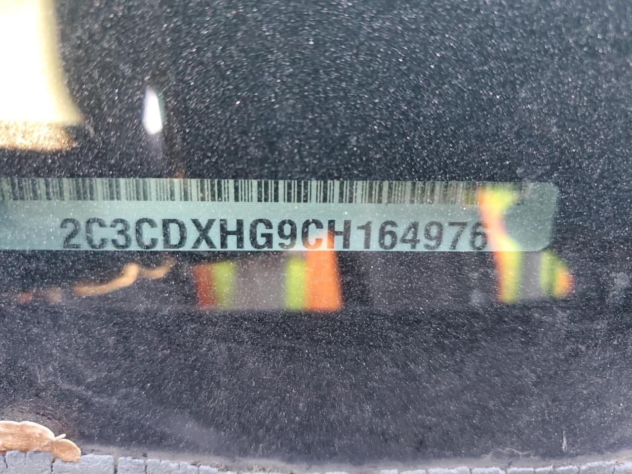 2012 Dodge Charger VIN 2C3CDXHG9CH164976 Copart auction photo, rear end / front end damage thumbnail 12
