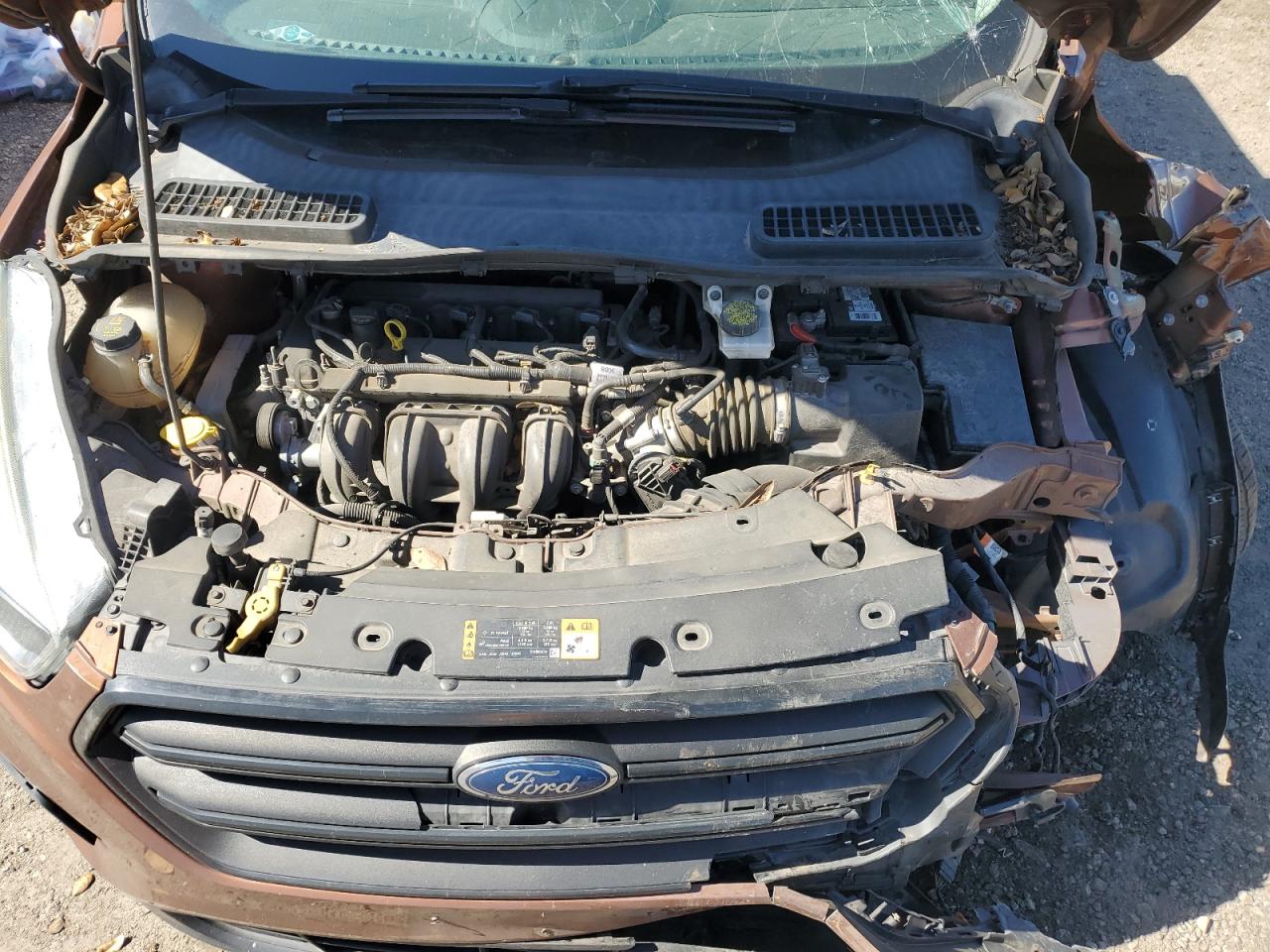2017 Ford Escape VIN 1FMCU0F71HUB66291 Copart auction photo, front end / undercarriage damage thumbnail 11