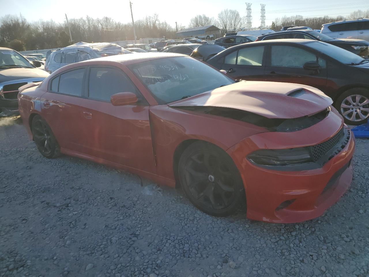 2019 Dodge Charger VIN 2C3CDXHG0KH675734 Copart auction photo, front end / all over damage thumbnail 4