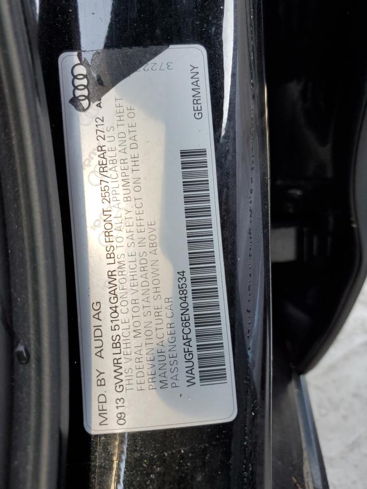 2014 Audi A6 VIN WAUGFAFC6EN048534 Copart auction photo, water/flood damage thumbnail 13